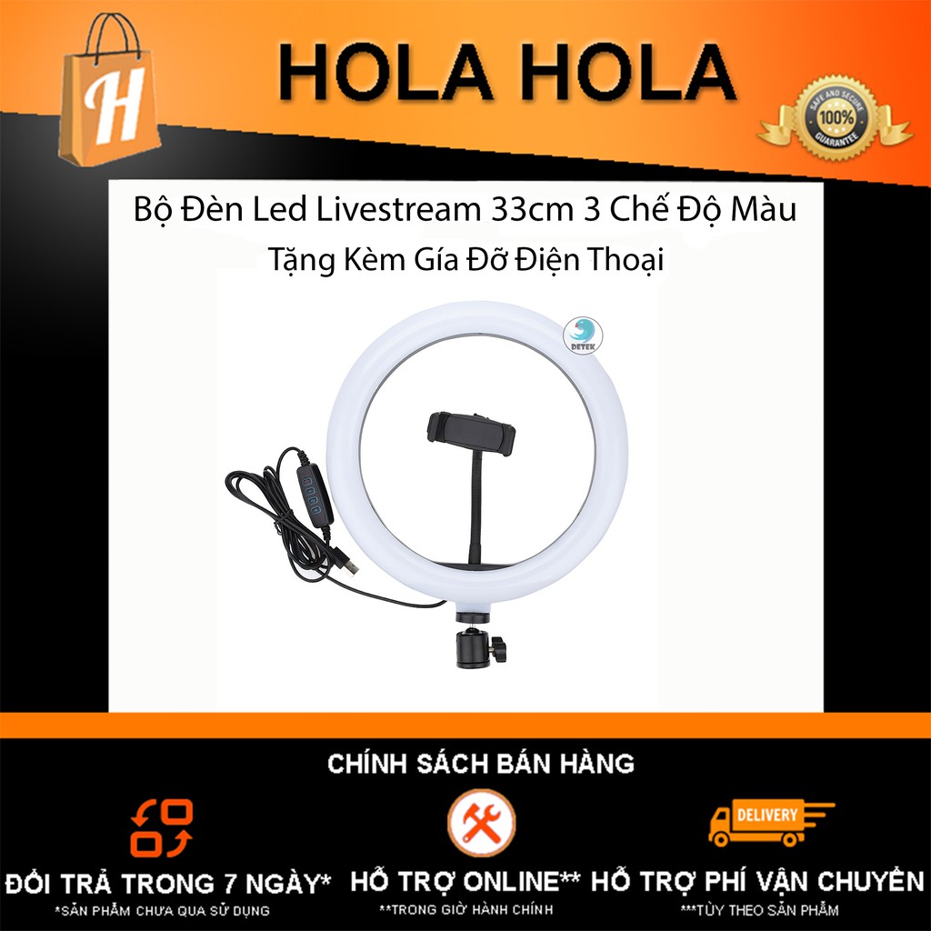 Đèn led livestream 33cm (Φ33) 3 chế độ đèn tặng kèm giá đỡ điện thoại