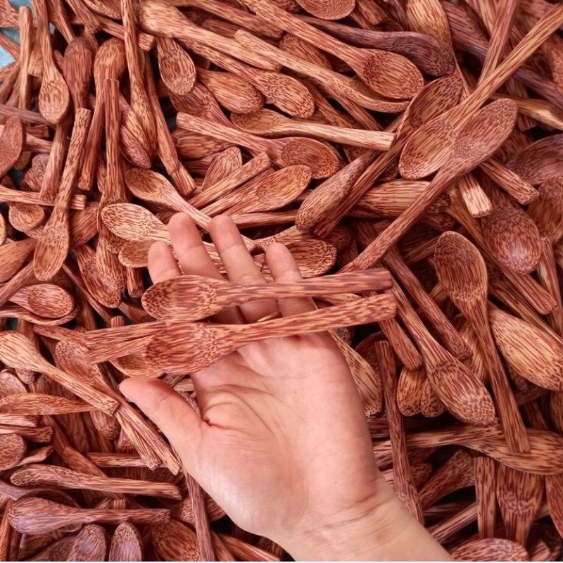THÌA GỖ DỪA TRỘN MẶT NẠ