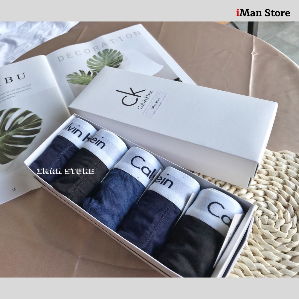 Combo hộp 5 quần sịp đùi nam iMan Store thun lạnh, quần lót nam mềm mịn đủ màu sắc size số, co dãn thấm hút tốt.