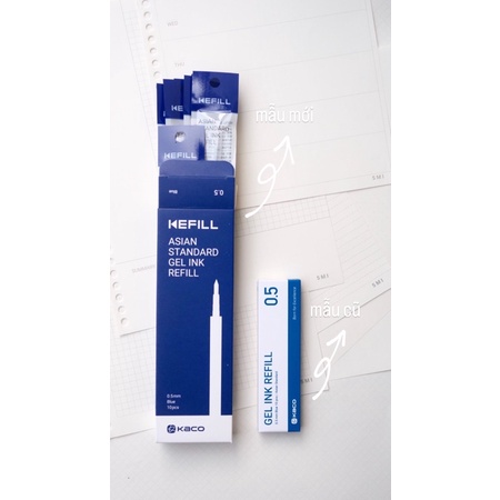 Ruột Bút Gel Kaco Pure 0.5 mm Nhiều Màu