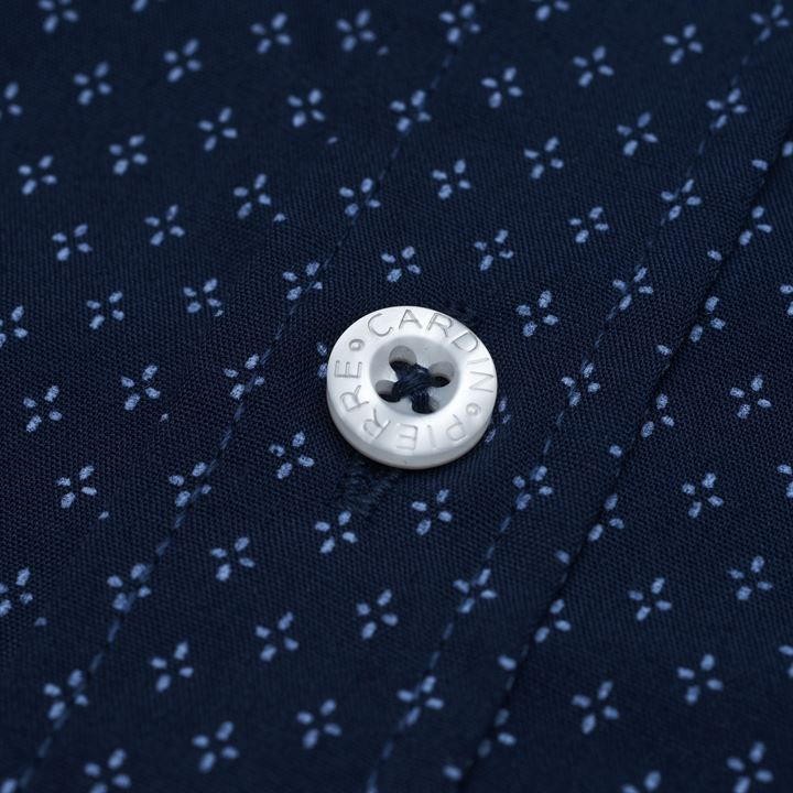 [Hàng có sẵn] - Áo sơ mi nam ngắn tay Pierre Cardin sao nhí chữ xanh | BigBuy360 - bigbuy360.vn