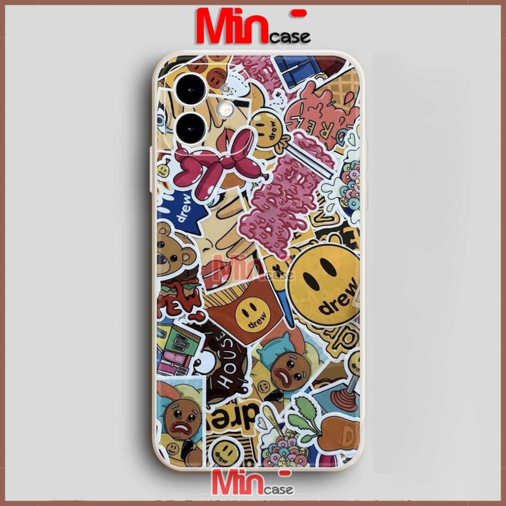 Ốp lưng iPhone Drew cạnh viền vuông silicon mềm dẻo cho iphone 6/6s/7/8/X/XS/XR/11/12/13 Pro Plus Max cute dễ thương đẹp