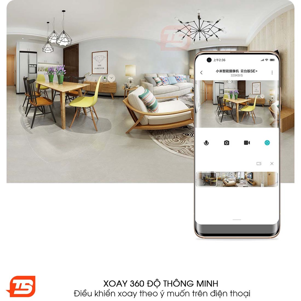 Camera Xiaomi Mijia C200 Xoay 360 độ - Cảnh báo chuyển động lạ