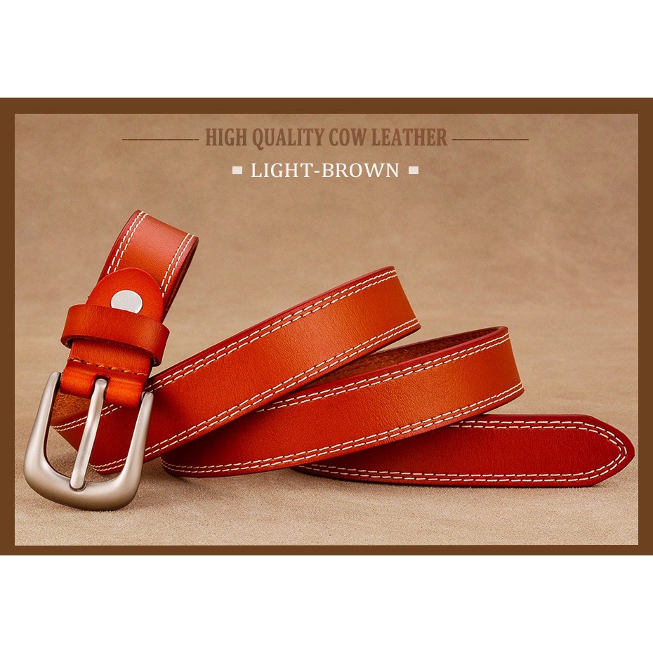 Thắt Lưng Da Bò 2.3Cm Chất Lượng Cao Có Khóa Cài Thời Trang Cho Nữ