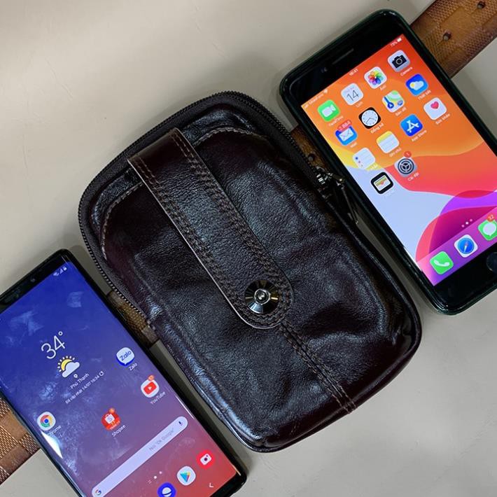 Ví Đeo Thắt Lưng Đựng Điện thoại Da Bò cao cấp BH Da 3 Năm [HÀNG XIN XUẤT KHẨU] | BigBuy360 - bigbuy360.vn