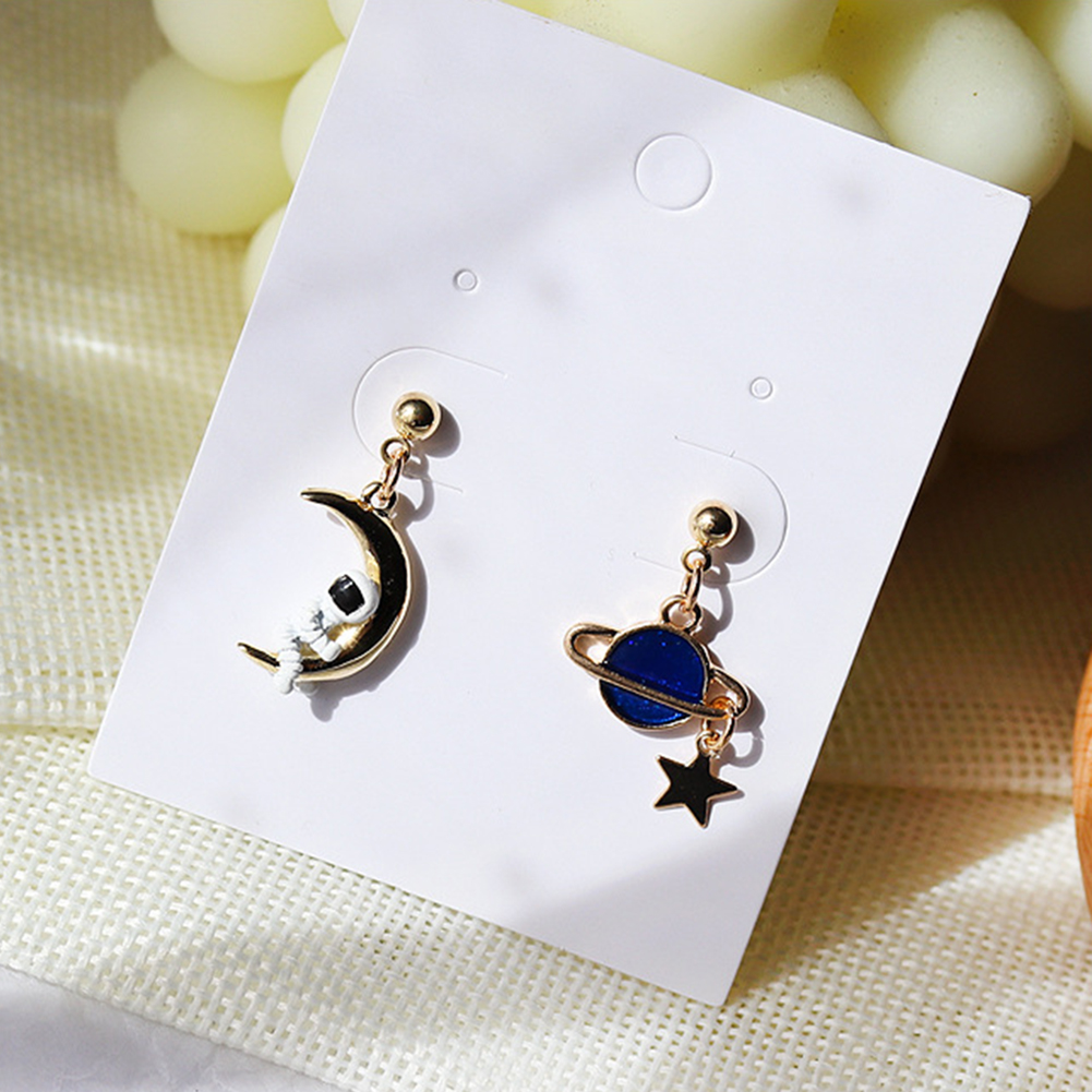 Bông Tai Thời Trang Hình Vũ Trụ Màu Xanh Cho Nữ 1 Cặp