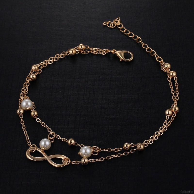 Women New Vintage Silver Color Pearl Anklet Bohemian Fashion beach Beads Ankle | BigBuy360 - bigbuy360.vn