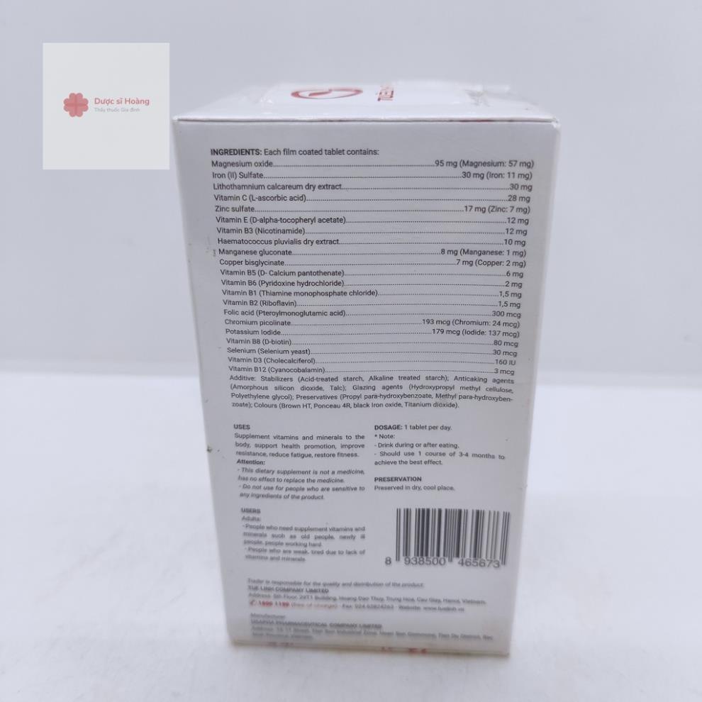 VITAMIN GOLD Tuệ Linh - viên bổ dưỡng tăng lực- lọ 30 viên