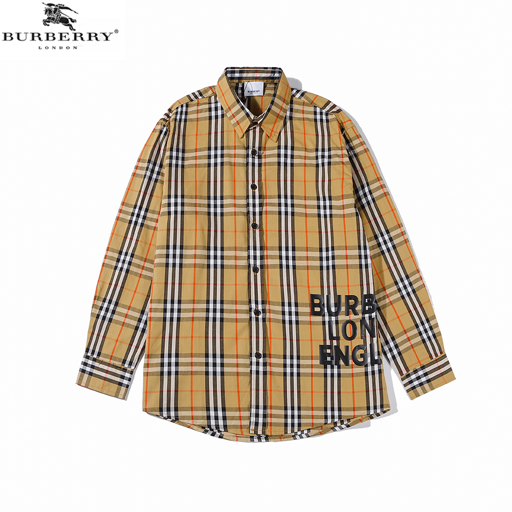 BURBERRY Áo Sơ Mi Caro Tay Dài Thời Trang Cao Cấp Cho Nam