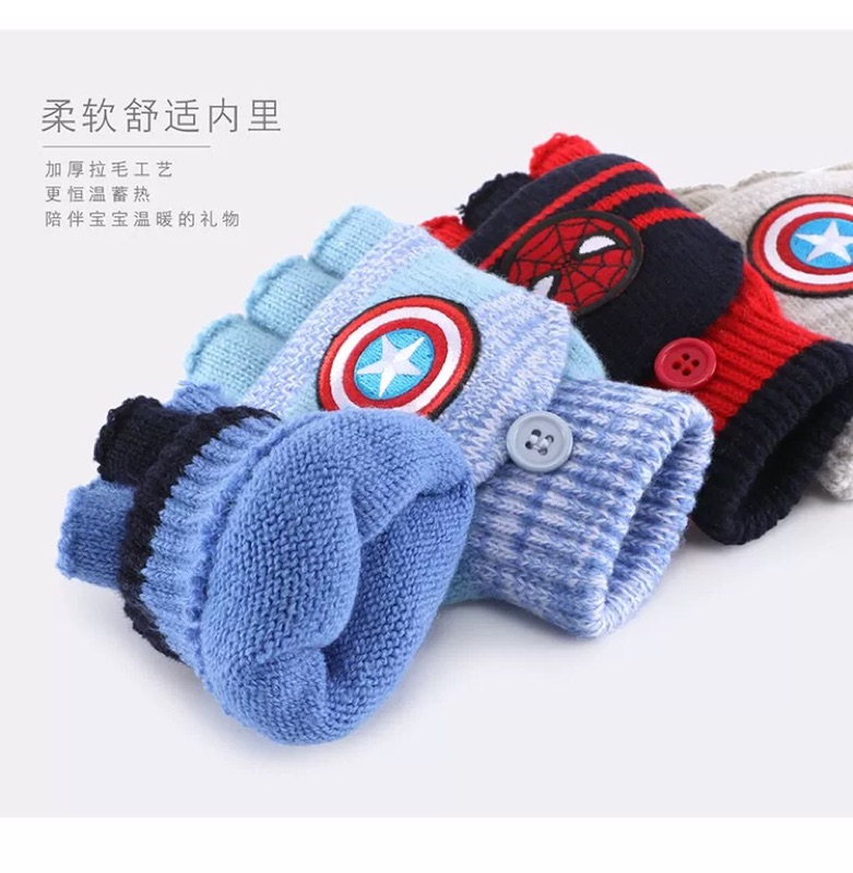 Disney Găng Tay Hở Ngón Giữ Ấm Mùa Đông Cho Bé
