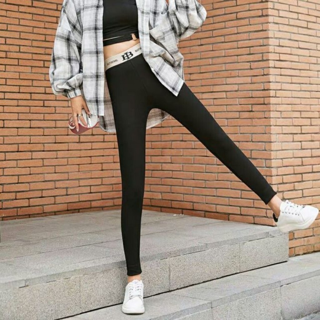 Quần Legging Nữ Len Tăm Cạp BURBRR Siêu Co Dãn, Tăm Sọc Tôn Dáng