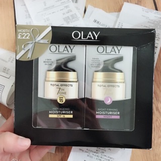 Set kem dưỡng da Olay Total efect mua sale bill Anh