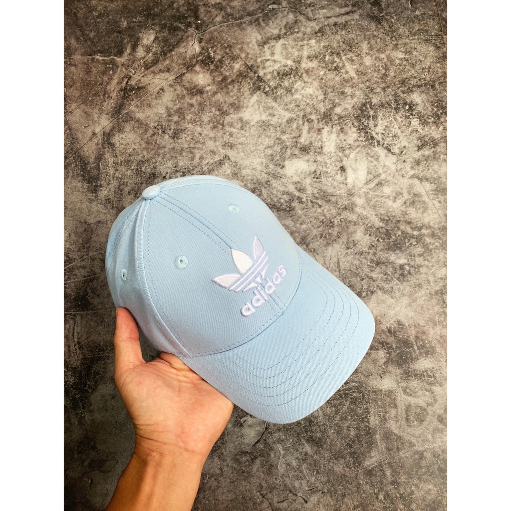 (HÀNG XUẤT XỊN) Mũ / Nón das xanh logo trắng Trefoil Logo Baseball Cap / Clear Sky Made in Thailand full tag code