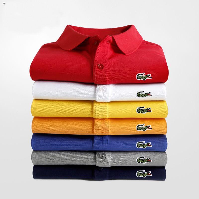 Lacoste Áo Thun Polo Màu Trơn Size Lớn Thời Trang Cho Cặp Đôi