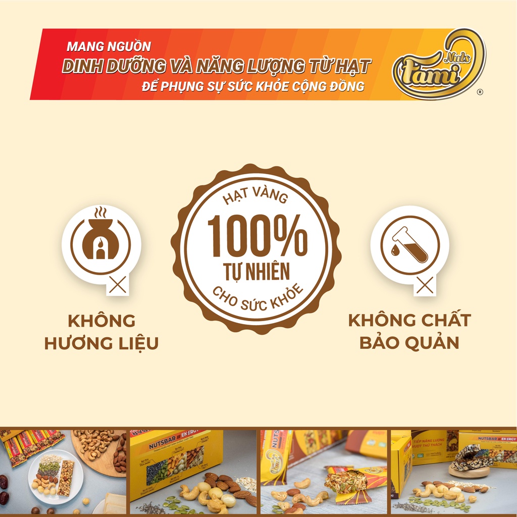 Thanh Hạt Năng Lượng FAMINUTS Nutsbar Energy Hộp 160g - Thực Phẩm Tiếp Năng Lượng Lành Mạnh