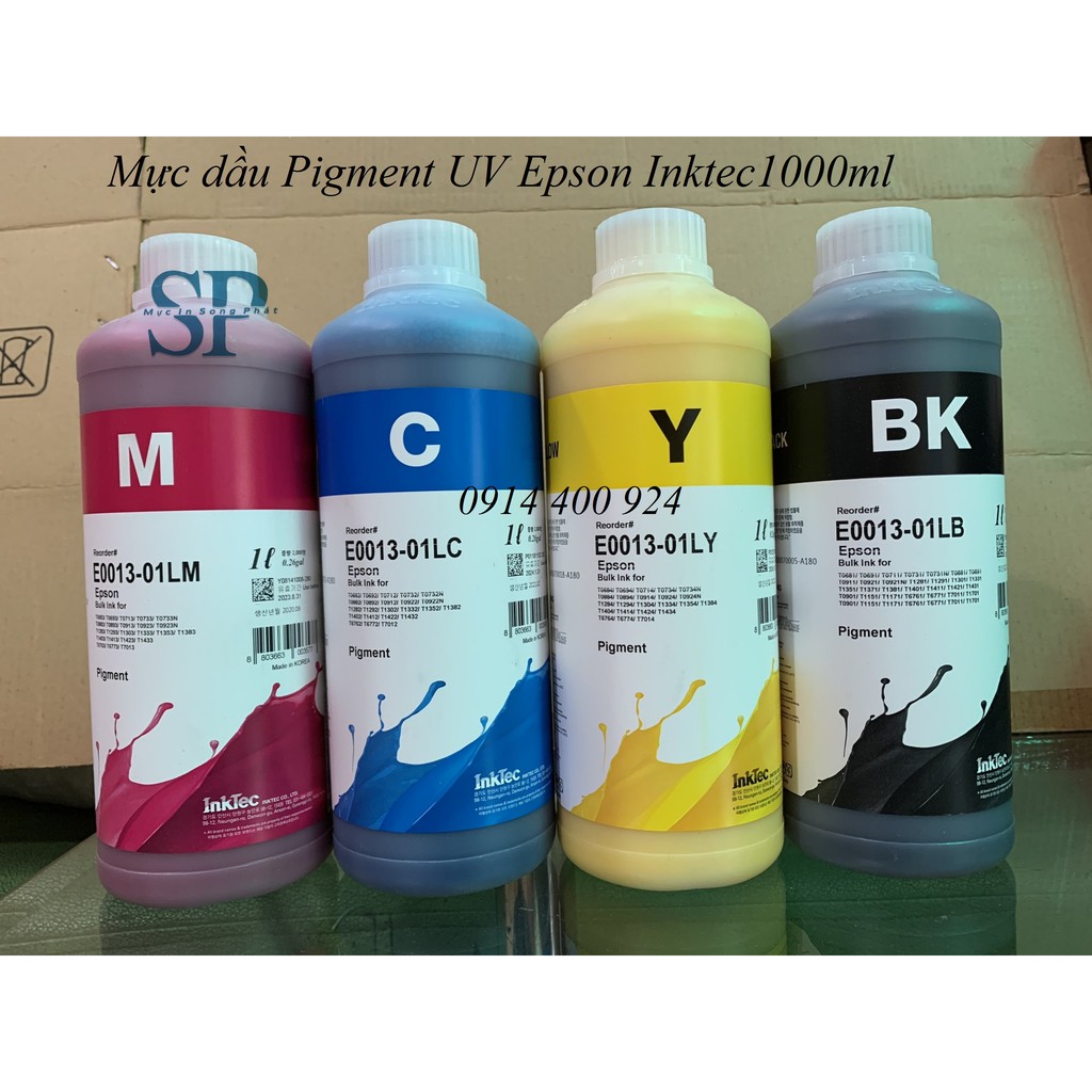 Mực in dầu Pigment Epson Inktec Hàn Quốc 1 Lít - giá tính trên 1 chai