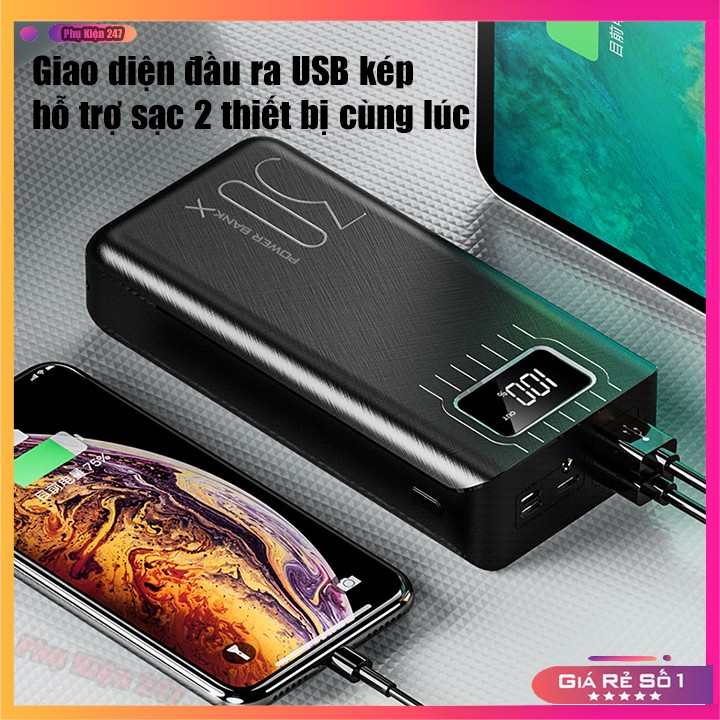 Pin Sạc Dự Phòng💥BH 1 Năm💥Sạc Dự Phòng 30000mah Tích Hợp Công Nghệ Sạc Nhanh Với Dung Lượng Cực Khủng