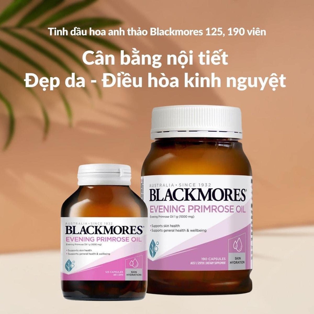 Viên uống tinh dầu anh thảo Evening Primrose Oil Blackmores 125 viên hỗ trợ đẹp da, cân bằng nội tiết