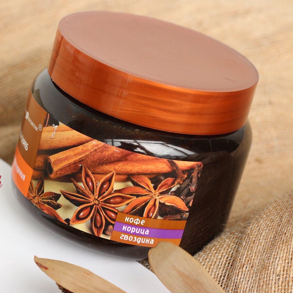 Gel tẩy da chết, kem dưỡng da chiết suất quế hồi và cafe Exclusive Cosmetics làm chắc da Nga 380ML NPP Tidio88