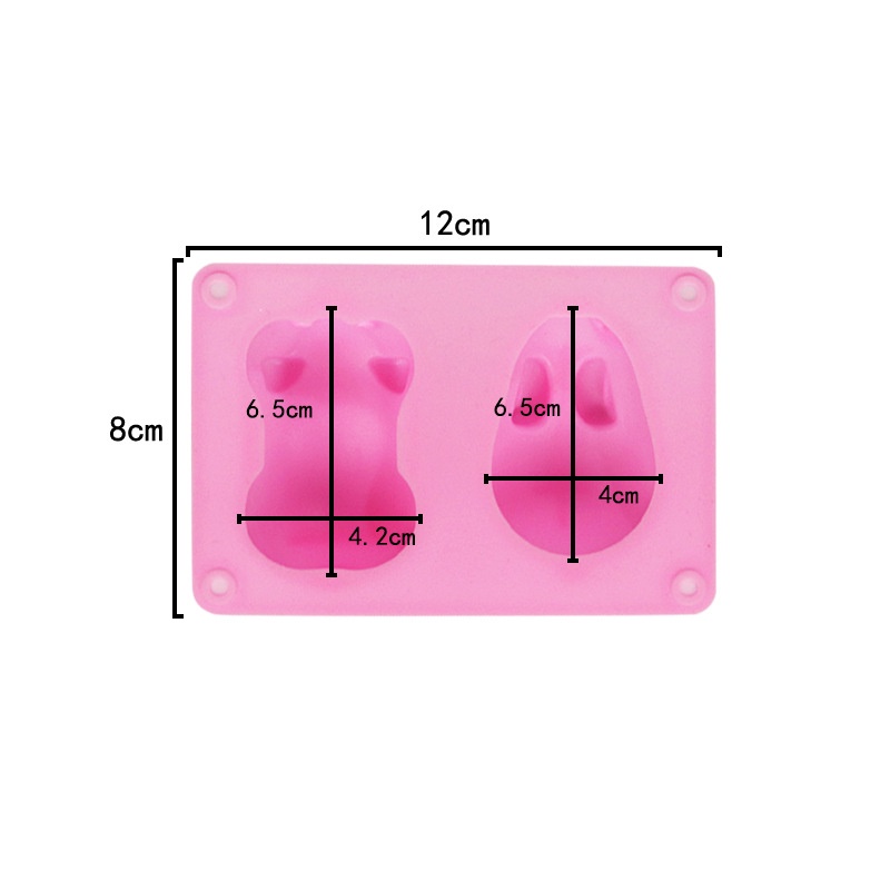 Khuôn silicone làm bánh đá viên DIY tạo hình con heo 6 ngăn cho nhà bếp