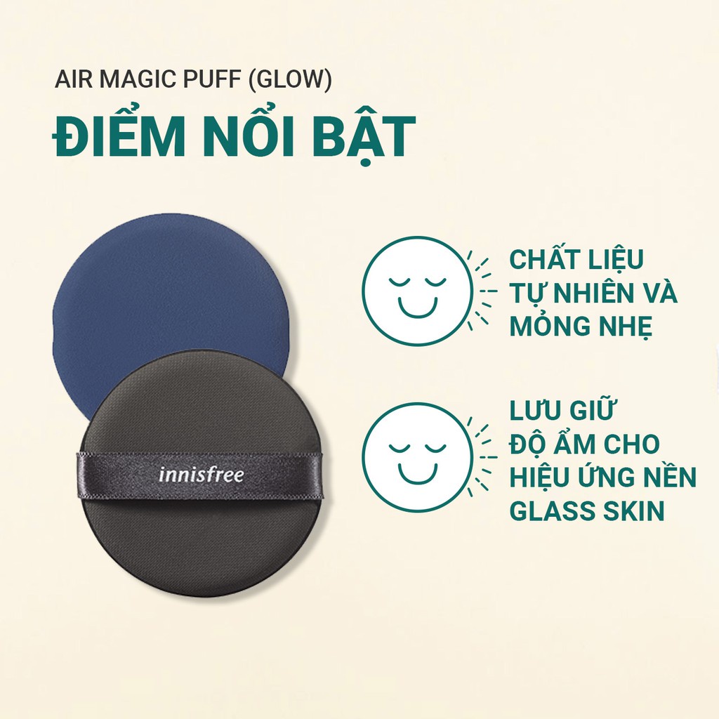 [Mã FMCGMALL -8% đơn 250k] Bông mút trang điểm phấn nước innisfree Air Magic Puff (1 Mút)