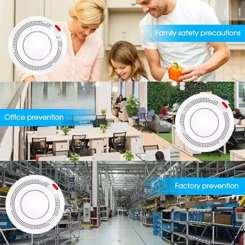 Cảm biến báo cháy báo khói Tuya WiFi lắp đặt siêu dễ