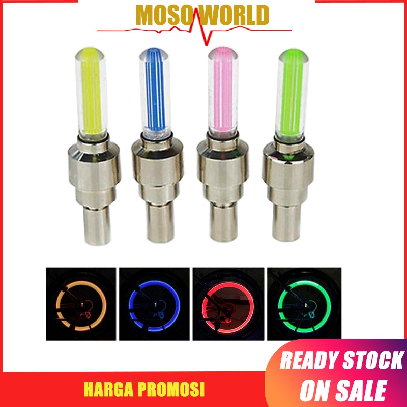 Set 2 đèn led MOSOWORLD gắn van lốp xe đạp leo núi trang trí không có pin