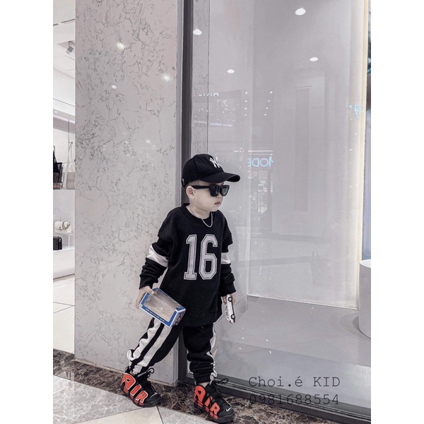 Bộ nỉ số 16 cá tính bé trai