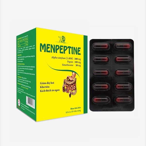 Men tiêu hóa Menpeptine - Hỗ trợ giảm rối loạn tiêu hóa, đầy hơi, khó tiêu, giúp hấp thu tốt