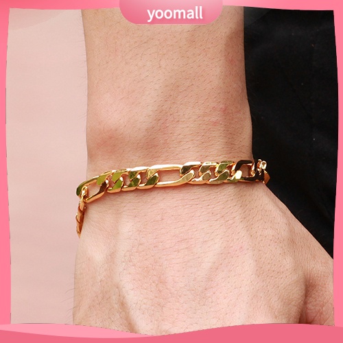 Vòng Tay Mạ Vàng 18K Sang Trọng Cho Nam 7mm