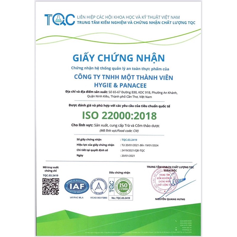 Trà bồ công anh túi lọc Hygie (hộp 20 túi x 3g)