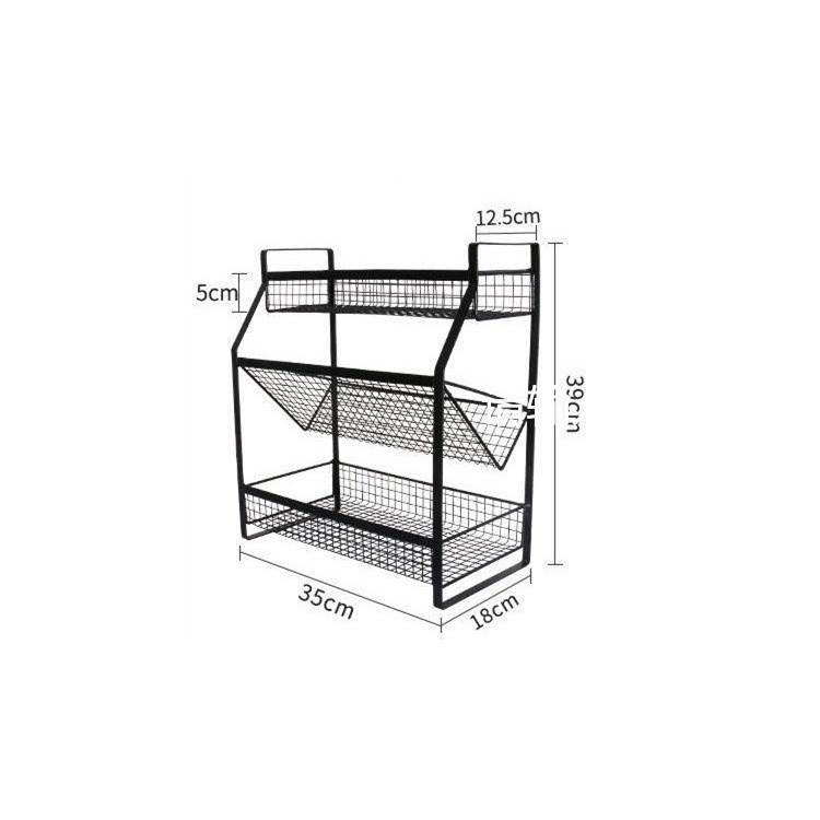Kệ gia vị 3 tầng , đựng chai lọ nhà bếp , gia vị nghiêng 3 tầng thép sơn tĩnh điện