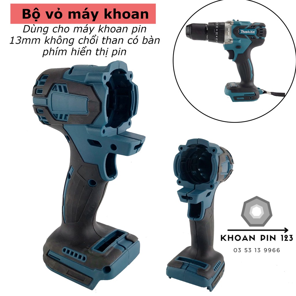 Bộ vỏ máy khoan pin 13mm không chổi than kiểu Makita