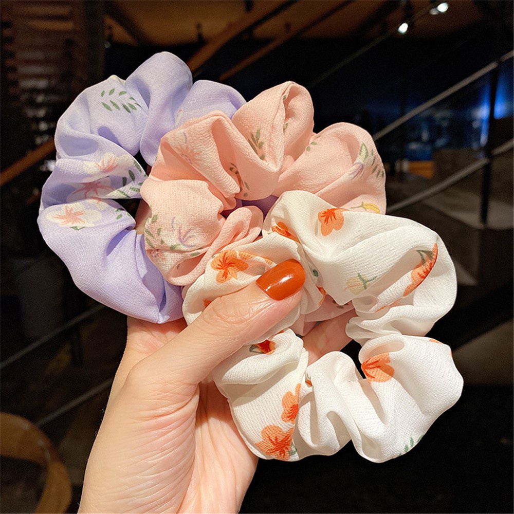 Dây Buộc Tóc Co Giãn Họa Tiết Chấm Bi Phong Cách Hàn Quốc