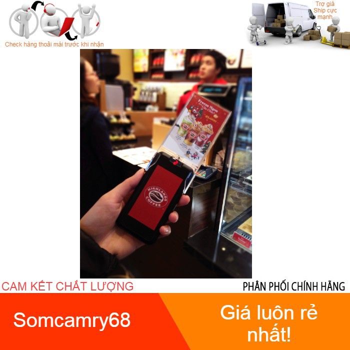 Ốp nhựa dán logo cửa hàng gắn trên bộ thẻ rung tự phục vụ