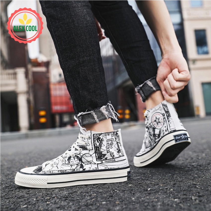 [ Free Ship ] Giày nam giày cao cổ thấp cổ thể thao kiểu hình Luffy | BigBuy360 - bigbuy360.vn
