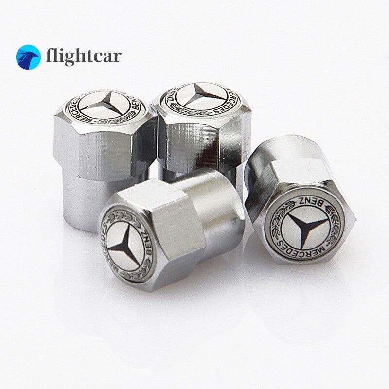 Set 4 Nắp Van Bánh Xe Hơi Mercedes-Benz Bằng Nhôm Cao Cấp