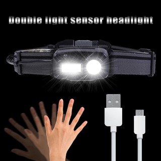Đèn Pin Đeo Trán Cảm Ứng Hồng Ngoại Có Cổng Sạc Usb
