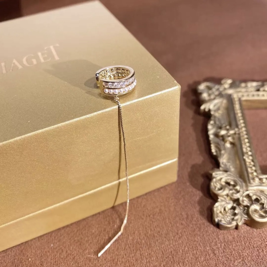 Khuyên tai mạ bạc 925 đính đá và ngọc trai nhân tạo xinh xắn