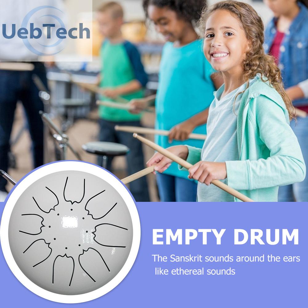 Uebtech Steel Tongue Drum Set 6 inch 8 Tune Handpan with Drumstick Carrying Bag