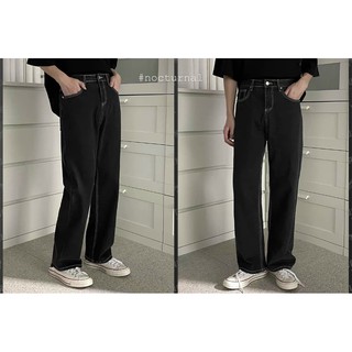Quần Jean Trơn Denim Contrast Loose Fit Nocturnal Nam Nữ Cặp Đôi Unisex Phong Cách Dạo Phố Sài Gòn Ulzzang 2021