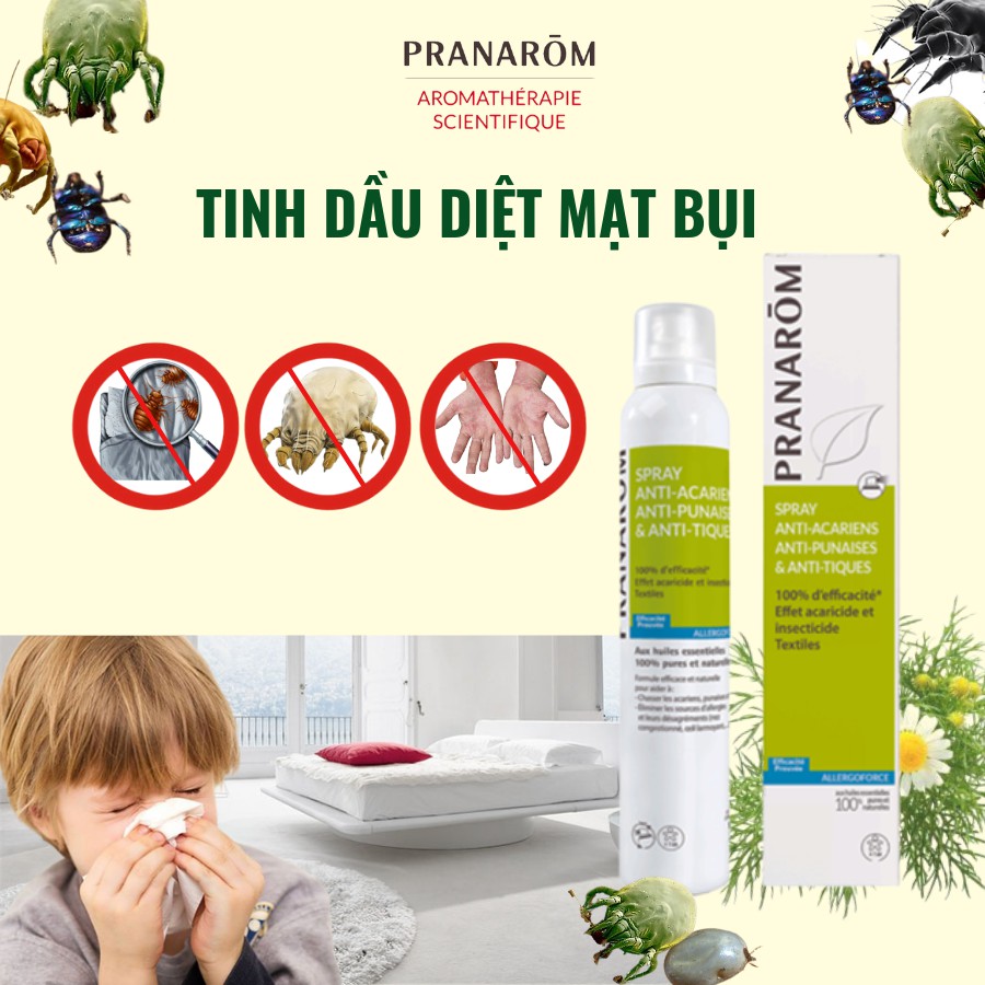 Chai xịt vệ sinh nệm, diệt mạt bụi  và bọ chét PRANARÔM