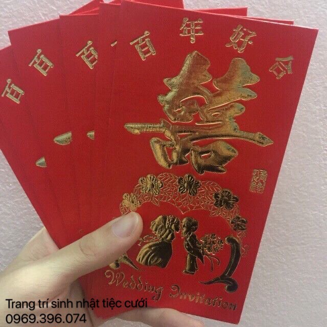 Combo 10 Chữ Song Hỷ bằng giấy trang trí cưới