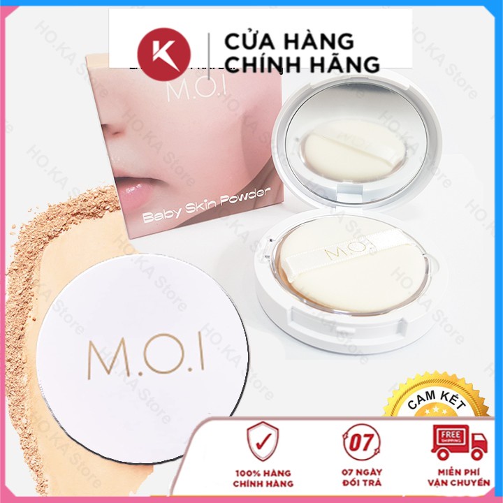 Phấn Phủ Kiềm Dầu Hồ Ngọc Hà Phấn Phủ MOI Dạng Bột Nén Không Màu Mỏng Mịn Che Phủ Tốt BABY SKIN POWDER M.O.I NIHOKA SHOP