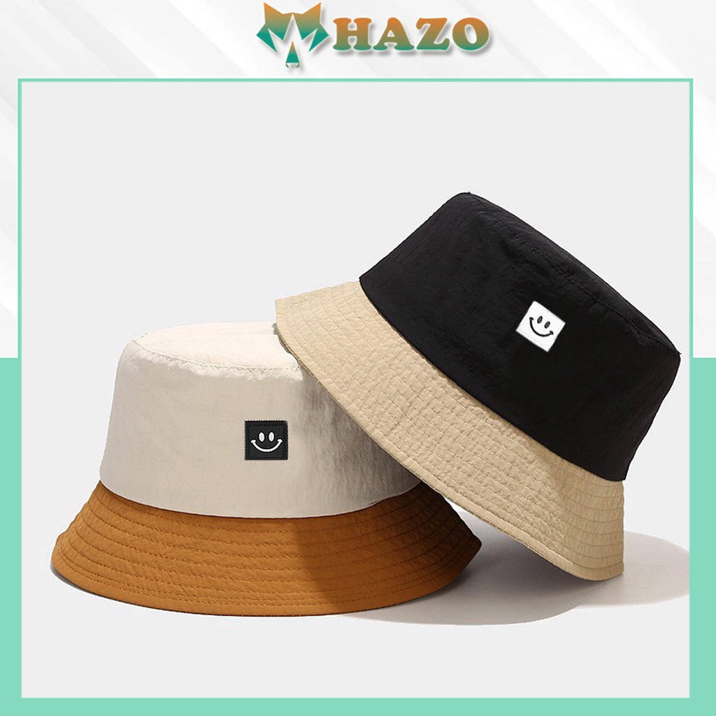 Mũ Bucket Nón Tai Bèo Vành Cụp Smile Phối Màu 487 Nhiều Màu Sắc Ulzzang Form Unisex Nam Nữ - Hazo