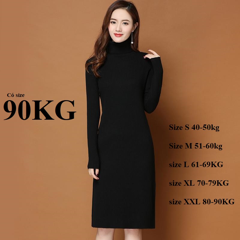 ĐẦM THUN CỔ LỌ GÂN TĂM DÁNG BODY, cÓ BIGSIZE 90KG