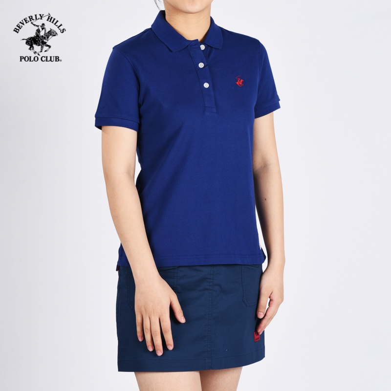 Beverly Hills Polo Club - Áo polo Ngắn tay Nữ Classic Đỏ đậm DBK- BHPC WAPN0087