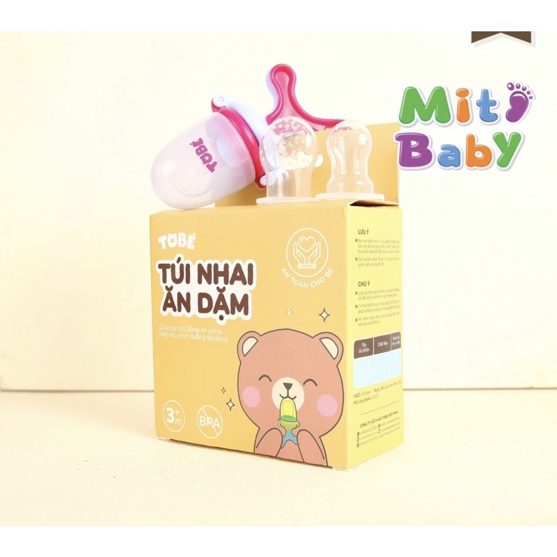 Túi nhai ăn dặm Tobe gồm 3 núm ty cho bé