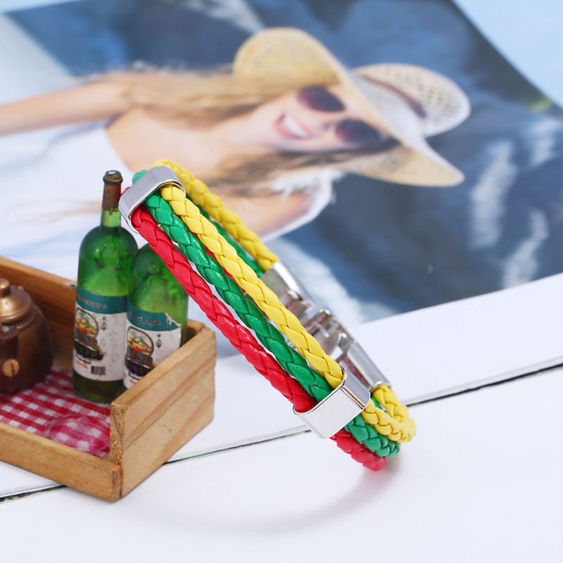 Vòng tay RINHOO da bện nhiều lớp phong cách lá cờ các nước