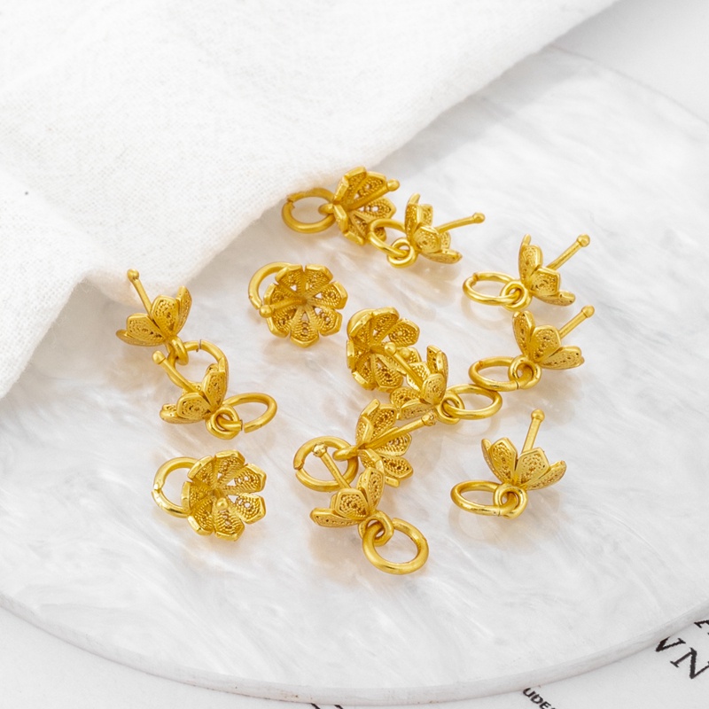 Giá Đỡ Mắt Cừu 8mm Bằng Đồng Mạ Vàng 18K Chất Lượng Cao